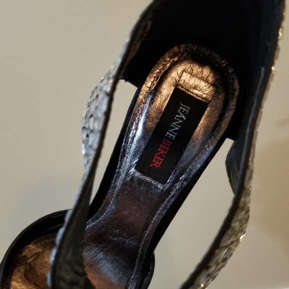 JEANNE BEKER RHINESTONE SHOES SIZE 9 - Picture 9 of 10